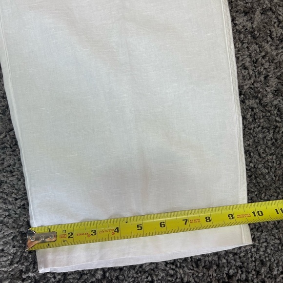 Liz Claiborne white Linen & cotton mid rise straight leg classic pants women’s L - Picture 10 of 17